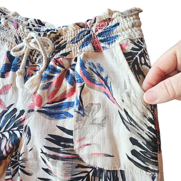 CALI 1850 Los Angeles Tropical Print Linen Blend Lounge Pants Size M - Picture 11 of 15